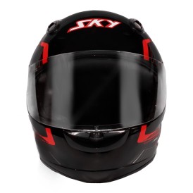 Capacete Sky Gamma Preto Brilho Transf Cinza/vermelho 58